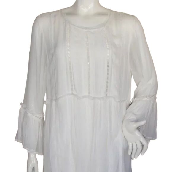 new LULU'S Dress, XL, White, Gauze, Bell sleeve, Viscose, Above knee - Picture 2 of 13